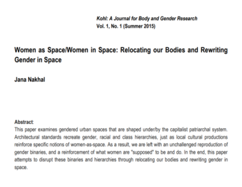 Women as Space/Women in Space: Relocating our Bodies and Rewriting Gender in Space